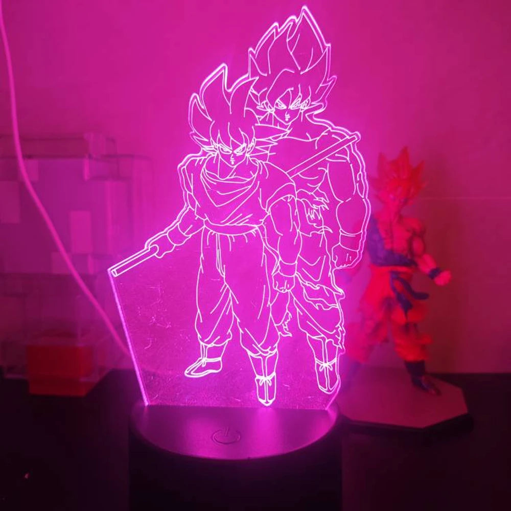 Anime Goku Vegeta Dragon Ball Z Super Saiyan 7/16 color remote control 3D Lamp LED Night Light Goku Jiren Broly Table Lamp Gift