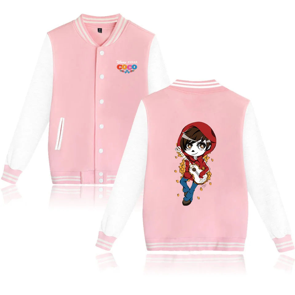 Coco Varsity Baseball Bomber Jacket Men Women Hip Hop Harajuku Jackets Kids Boys Girls Single Coats