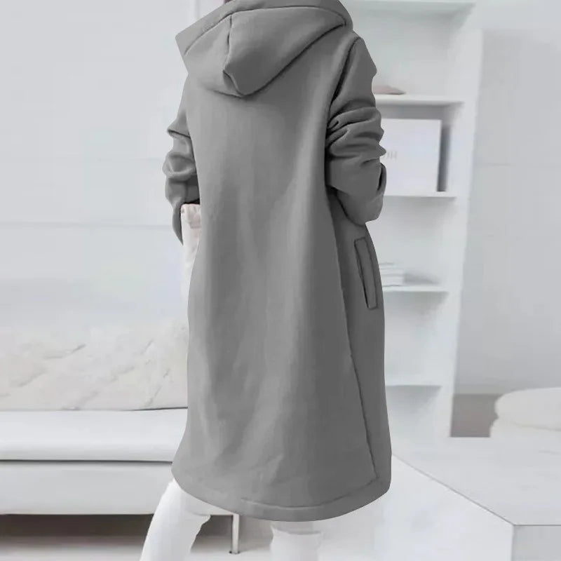 Oversized Women Loose Zip Sweatshirts Casual Female Hoody Tie Collar Zip Up Pocket Baggy Streetwear Hooded Coats JYFS-JY7755