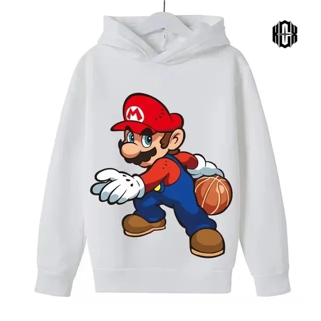 Autumn Cartoon Print Sports Children Hoodies Street Casual Fashion Sweatshirt 3-14 Years Kids Boy Girl Clothing Outdoor Pullover