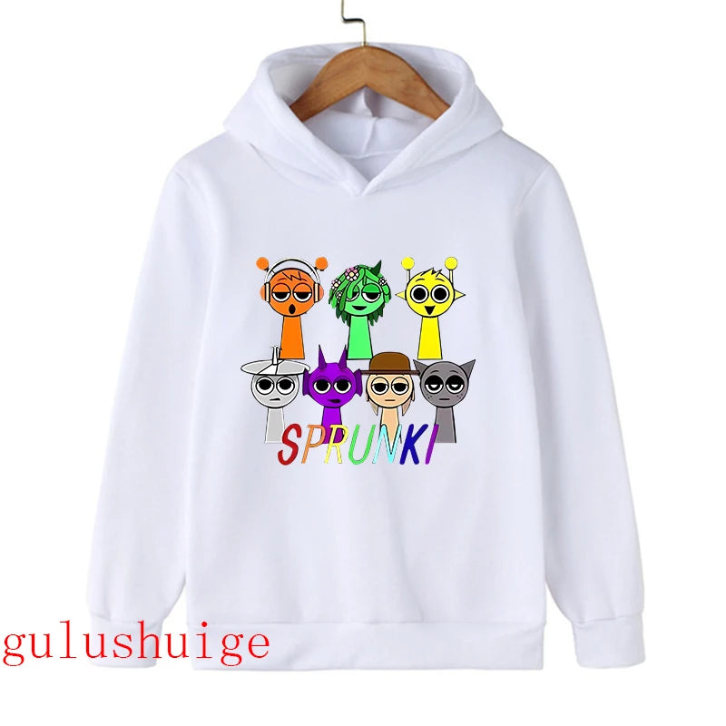 Sprunki Hoodie Fashion Kids Incredibox Hoodies Warm Sweatshirts Children's Winter Soft Clothing Cartoon Hoodie