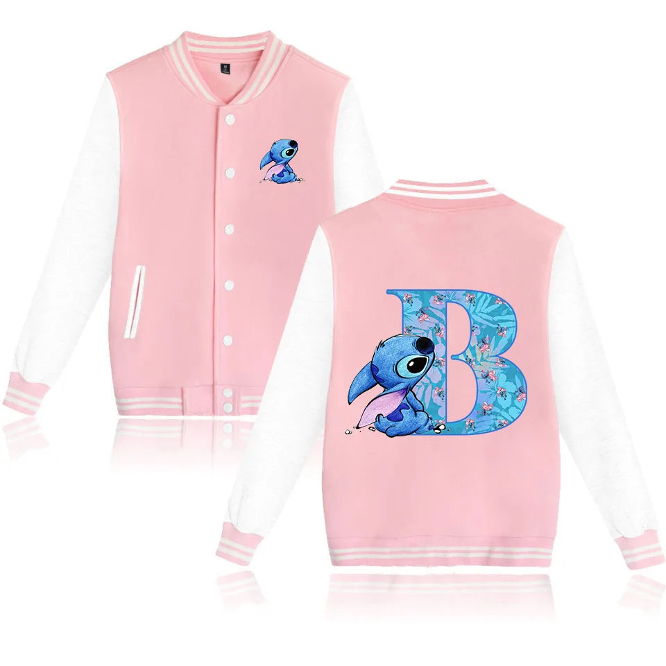 Lilo Stitch Varsity Baseball Bomber Jacket Men Women Hip Hop Harajuku Jackets Kids Boys Girls Single College Coats