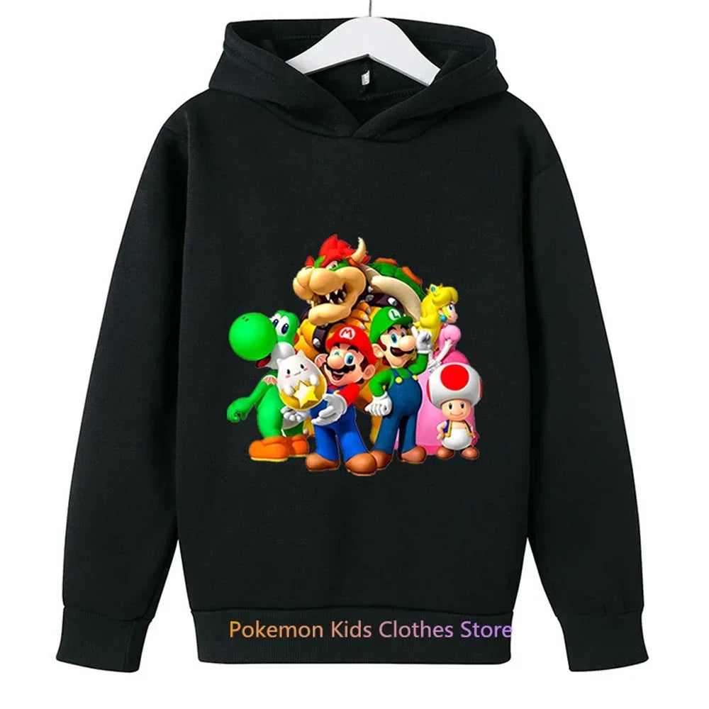 3-12 Years Old Children's Super Mario bros Children's Clothing Autumn Baby Sweater Print Pokemon Girls Pullover Boys