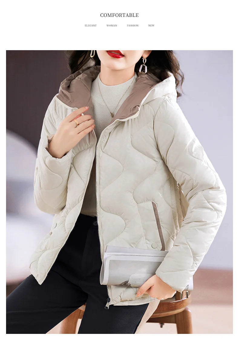 Winter Jacket Women 2023 New Outerwear Korean Clothes Women Coat Hooded Cotton Parkas Harajuku Ladies Quilted Coat Streetwear