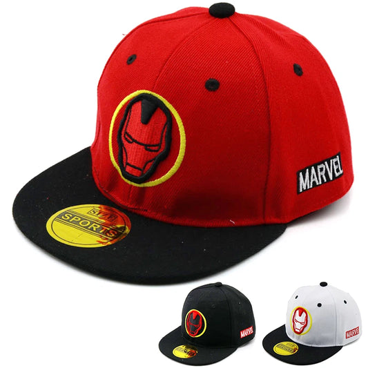 Disney Marvel Iron Man Anime Kids Cap For Boys Girls Cartoon Baby Sun Hat Children's Snapback Hip Hop Caps Gift Adjustable 2-8Y