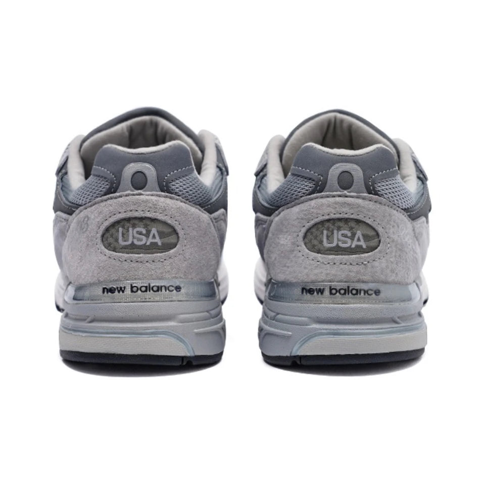 Original New Balance NB 993 "President" Classic Vintage Mesh Leather Casual Men's and Women's Running Shoes White Silver M993GL