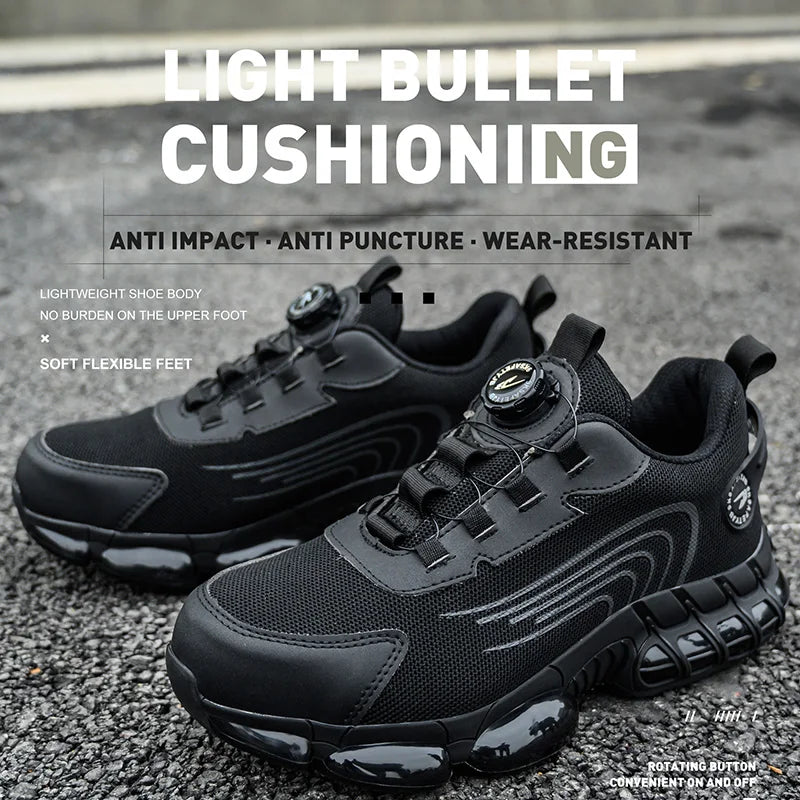 Summer Work Safety Protection Shoes Air Cushion Breathable Safety Shoes Anti-stabbing -smash Lightweight Sports Shoes For Men