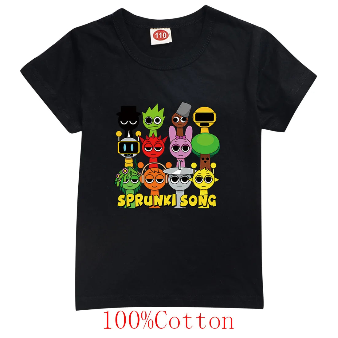 Sprunki Cartoon T Shirt Kids Game Incredibox T-shirt Toddler Girls Short Sleeve Tops Boys Cartoon Clothes Children's Clothing