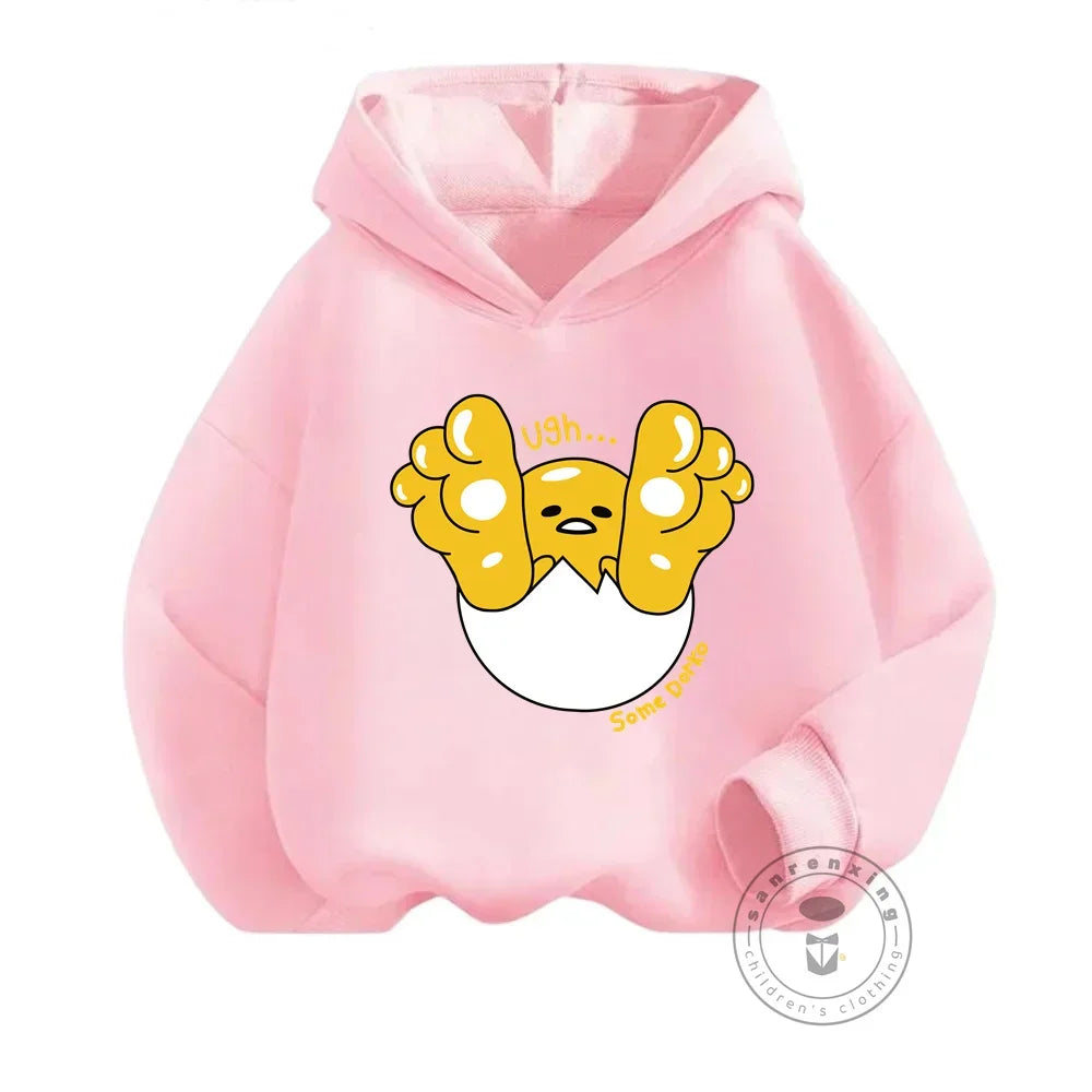 Kids Gudetama Hoodie Boys Girls Beautiful Clothes Sweatshirt Long Sleeve Sanrio Cartoon Print Top Pants Casual New Fall 2024