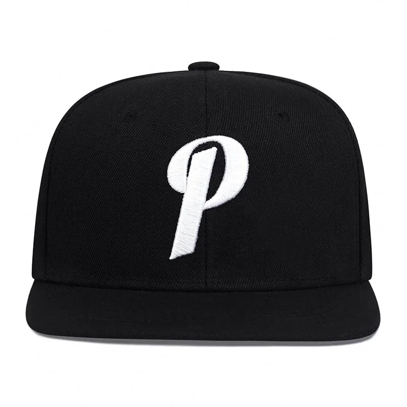 Unisex P Letter Embroidery Hip-hop Hats Outdoor Adjustable Casual Baseball Caps Sunscreen Hat