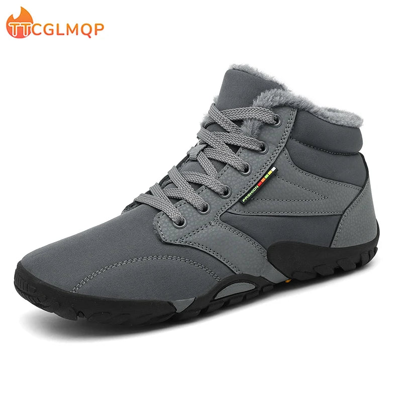 New Winter Boots For Men Snow BareFoot Outdoor Non-slip Warm Fur Casual Sneakers Lightweight Ankle Boots Hiking Shoes Plus Size