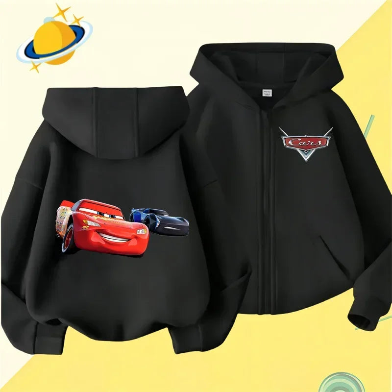 Anime Cars Kids Zipper hoodie Cartoon print Autumn Winter long-sleeved sweatshirt Casual top Boys girls clothing sweater