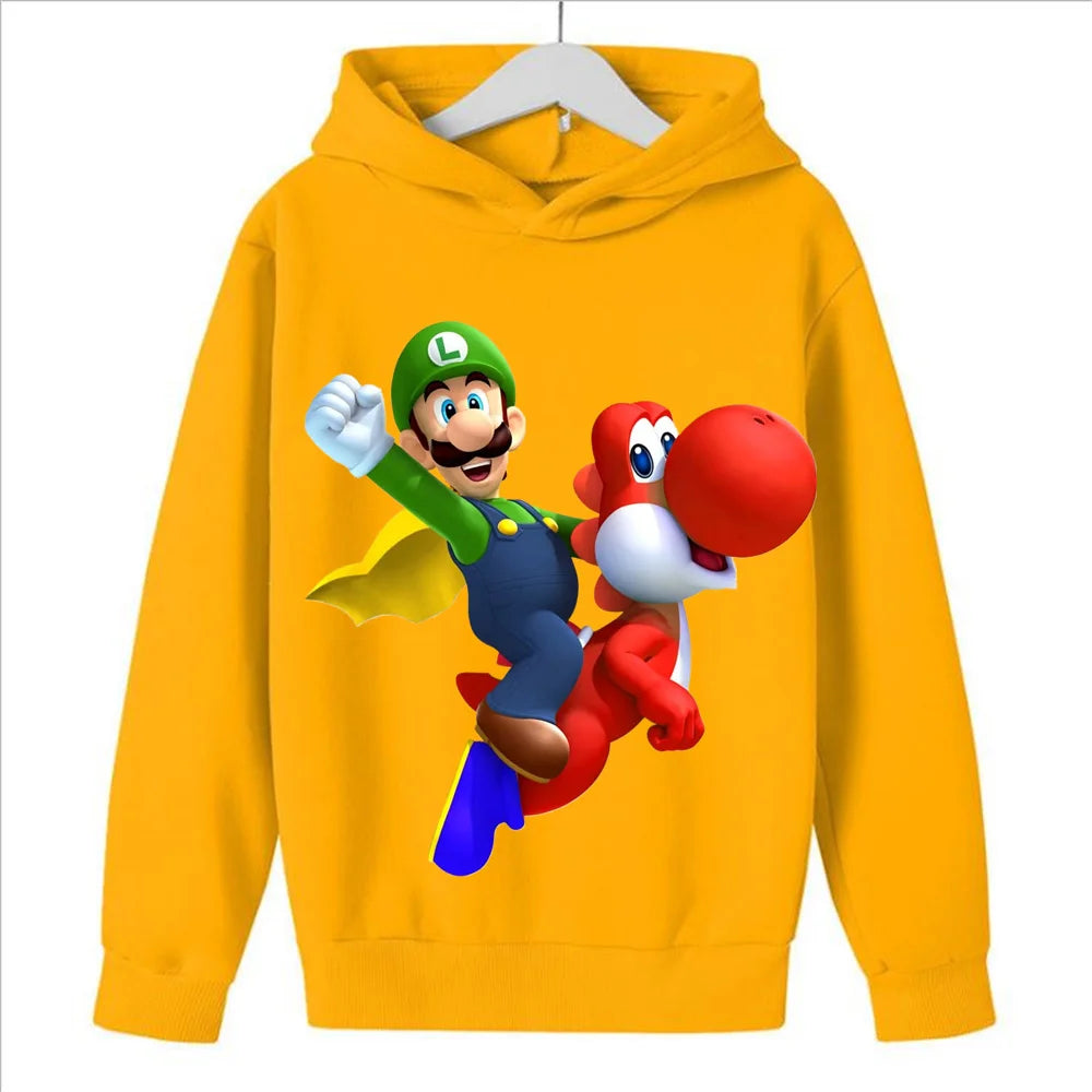 New Super Marios Hoodies Kids Fashion Baby Boy Clothes Marios Bros Hoodies Fashion Children Tops Girls Clothing Casual Clothing