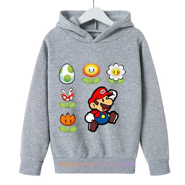 Fashion Children Game Super Mario Sweatshirt Baby Boys Girls Cartoon Pullovers Kids Autumn Clothes Mario bros Hoodies