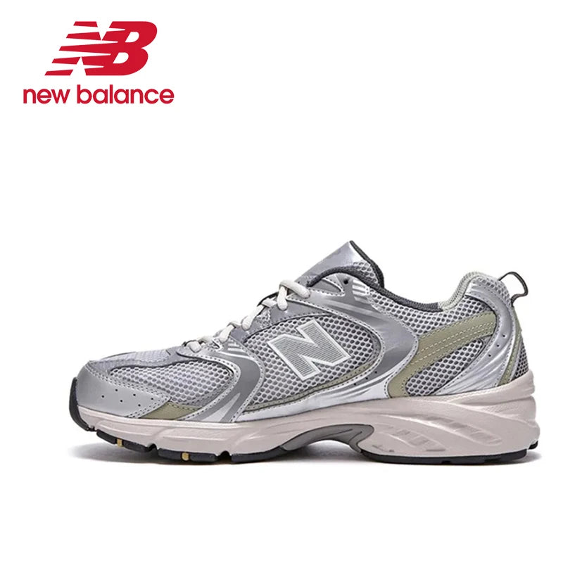 Original New Balance NB 530 Classic Vintage Mesh Fabric Faux Leather Casual Men's and Women's Running Shoes White Silver MR530SG