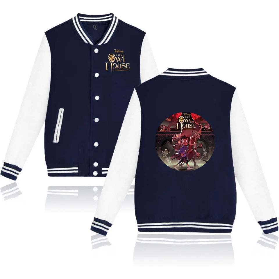 The Owl House Bomber Jacket Women Men Autumn Baseball Jacket Coat Cartoon Kid Streetwear Harajuku Bomber College Jacket