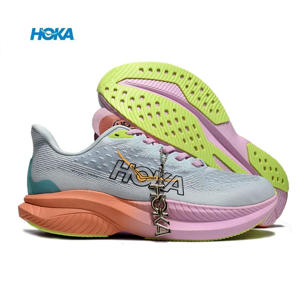 Original Hoka Mach 6 Men Women Lightweight Running Shoes Elastic Cushioning Sneakers Breathable Outdoor