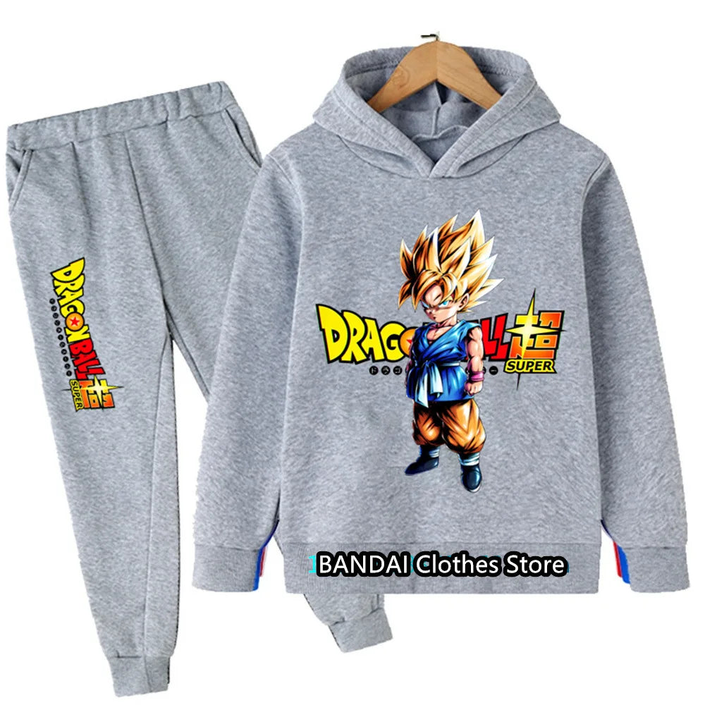 New Boys Girls Clothes Dragonball Hoodie Set Kids 2pcs Spring Autumn Toddler Girls Cartoon Hooded +pants Tracksuit Goku Clothing