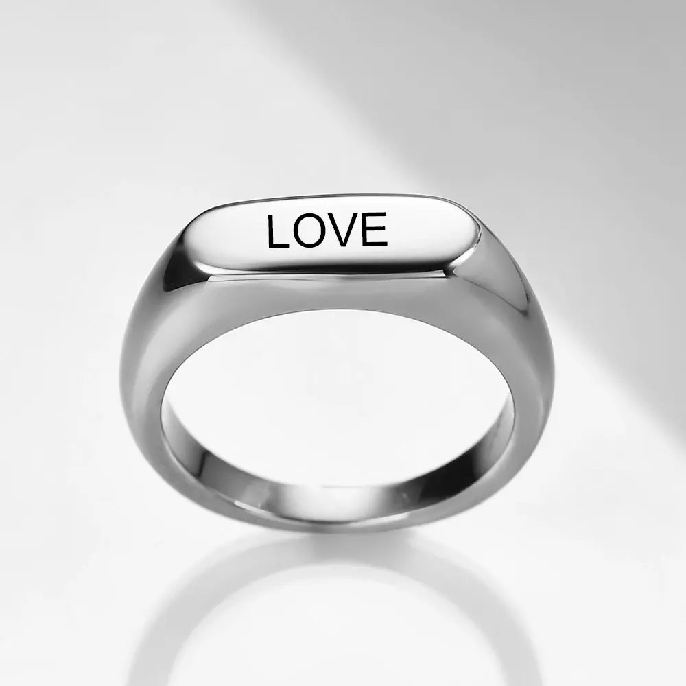 New Stainless Steel Special Engraved Letter Faith HOPE LOVE Rings for Women Couple Ring Engagement Jewelry