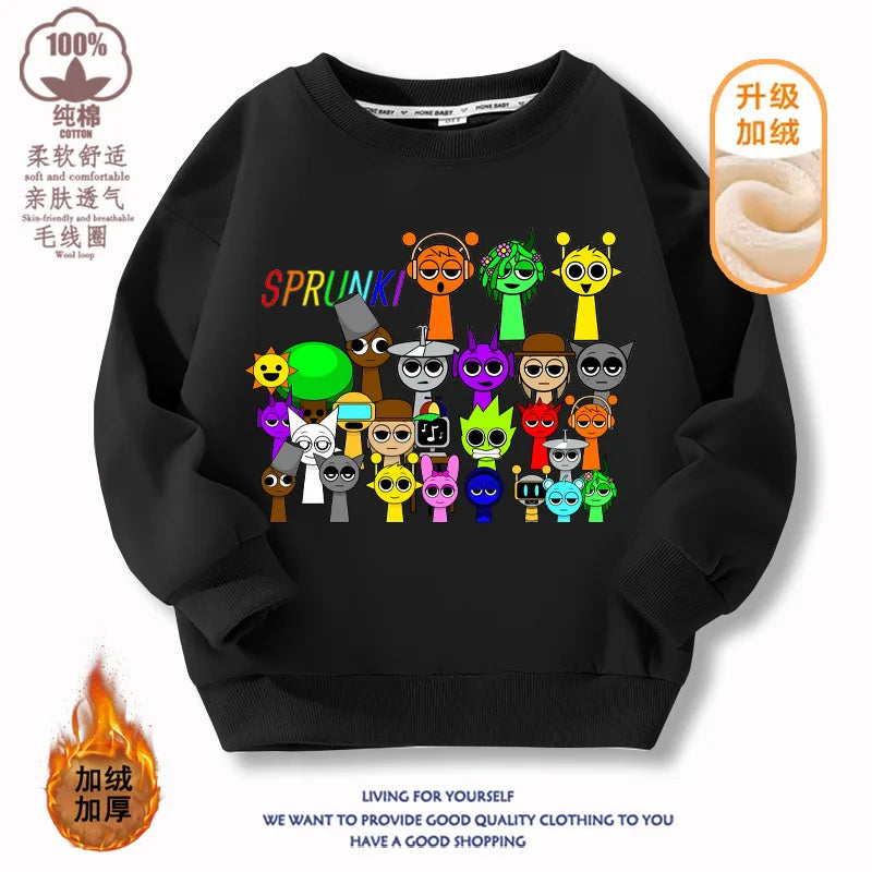 Sprunki Hoodie Clothes For Kids Incredibox Hoodies Sweatshirt Winter Hoodies Soft Cotton Sweatshirt Hoodie keep Warm Hoodie