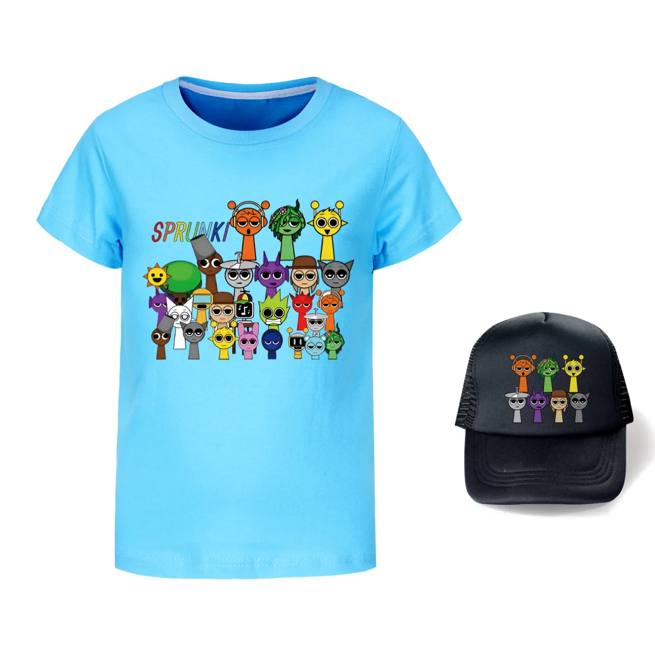 Hot Sprunki Clothes for Baby Girls Cartoon Game Incredibox T Shirts Kids Summer T-shirt Boys Short Sleeve Tops Children Clothing