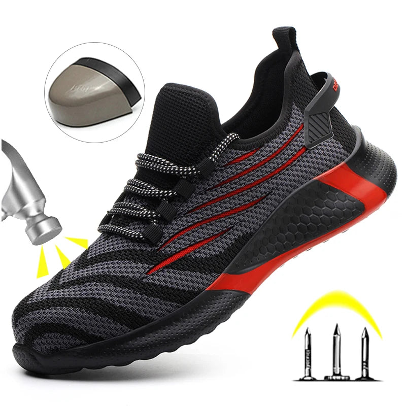 Men Work Safety Shoes Anti-puncture Working Sneakers Male Indestructible Work Shoes Men Boots Lightweight Men Shoes Safety Boots