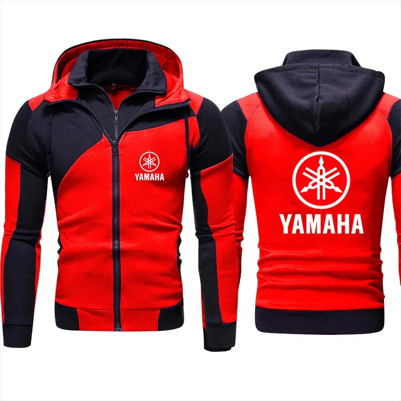 Yamaha Hoodie Motorcycle Logo Print Men's Biker Jacket Zipper Sweatshirt Men Sportswear Yamaha Clothing Male Red Hoody S-3XL