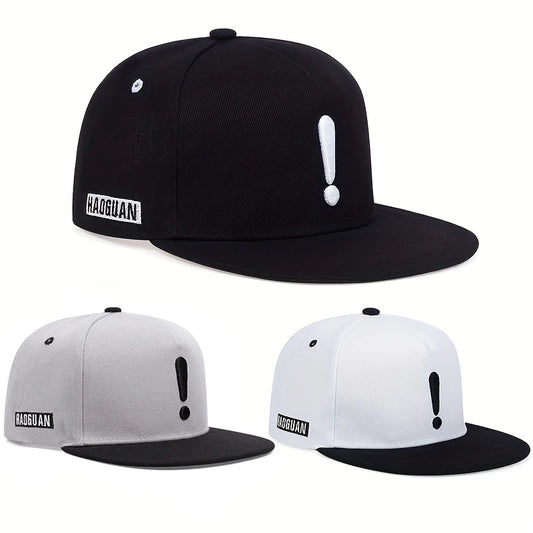 Nyt udråbstegn Minimalistisk stil broderet baseballkasket Hip-hop-hat til mænd Sommer afslappet Snapback-baseballkasket