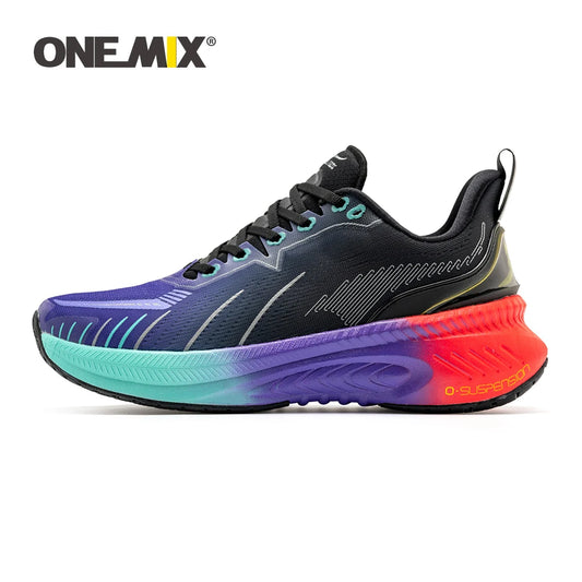 ONEMIX Men Basic Racing Road Shoes LIGHT FOAM Breathable Training Shoes Cushion Durable Outdoor Sport Running Sneakers Plus Size