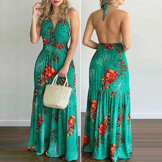 Sexy Backless Halter Strapless Sundress For Women