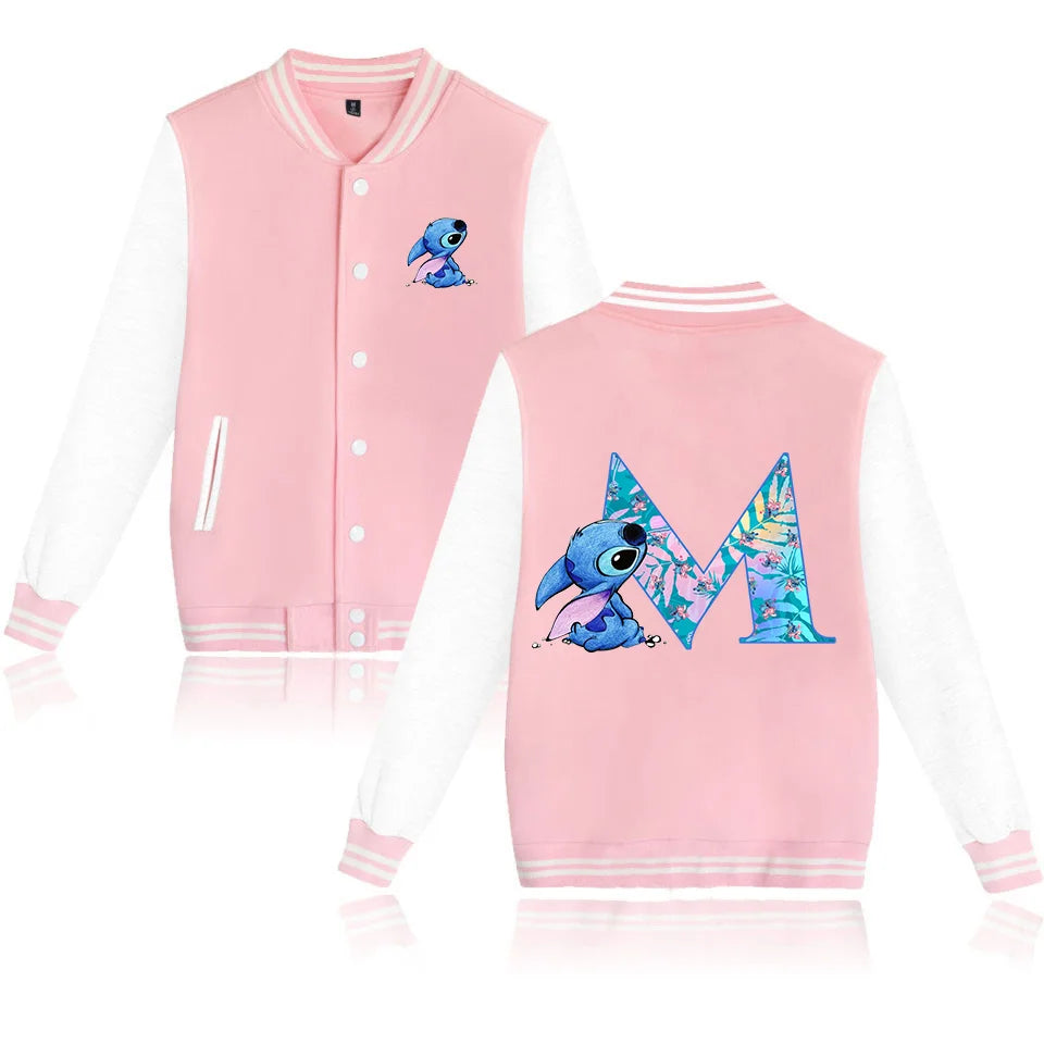 Lilo Stitch Varsity Baseball Bomber Jacket Men Women Hip Hop Harajuku Jackets Kids Boys Girls Single College Coats