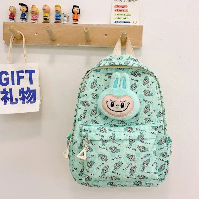 Labubu Kawaii Children'S School Bag Fashion Cartoon Satchel Large Capacity Portable Handbags Schoolbags Backpacks For Boys Girls