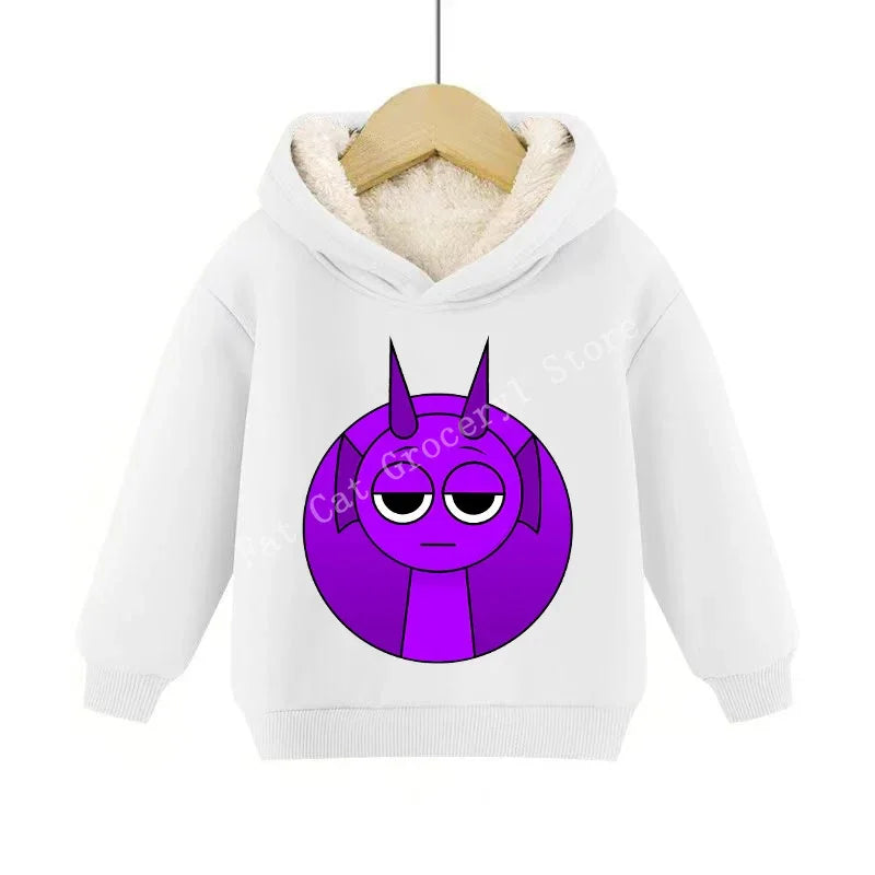 Sprunki Cute Hoodies Kids Incredibox Anime Action Figures Sweatshirt Boys Girl Winter Thickening Children Clothes Gift Hot Sales