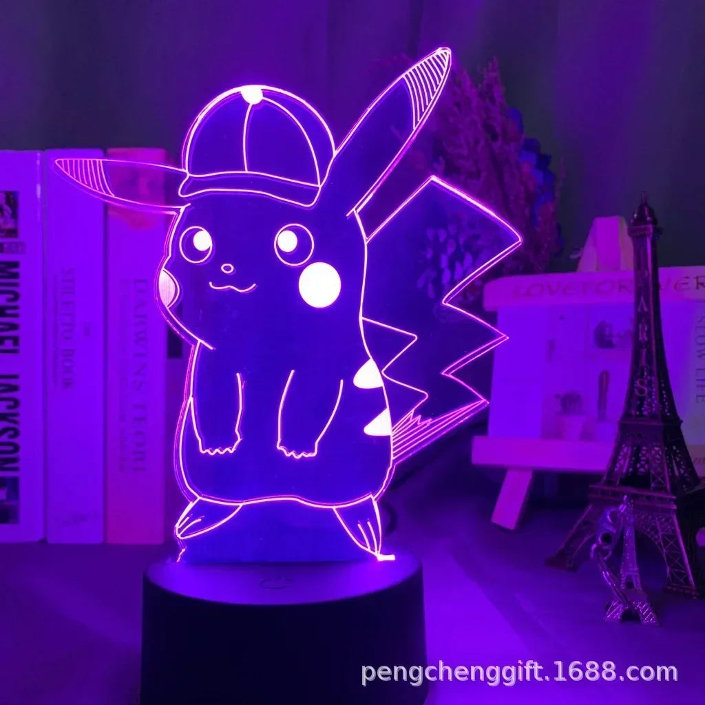 New Anime Pokemon Led 3D Night Light Kids Toy Anime Figures Cute Pikachu Bedside Lamp for Children Bedroom Decor Birthday Gift