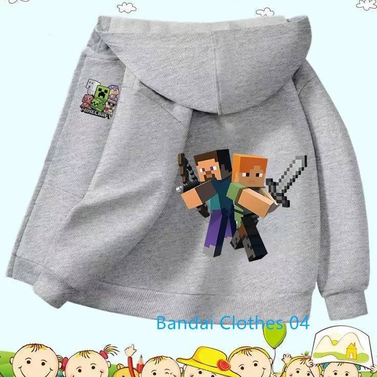 2025 Hot Game Minecraft Zipper Hoodie Girls Fashion Kids Clothes Boys Trucksuit Sweatshirt Long Sleeve Children Casual Tops