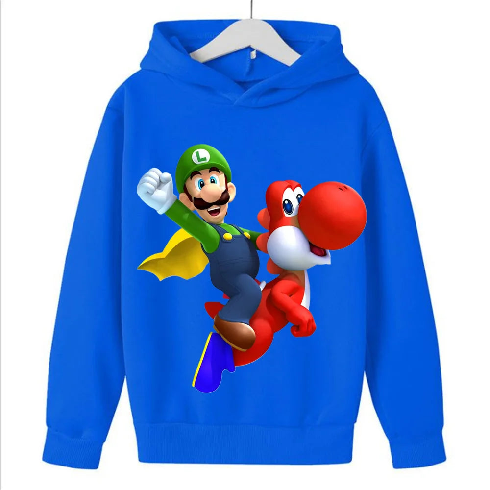 New Super Marios Hoodies Kids Fashion Baby Boy Clothes Marios Bros Hoodies Fashion Children Tops Girls Clothing Casual Clothing