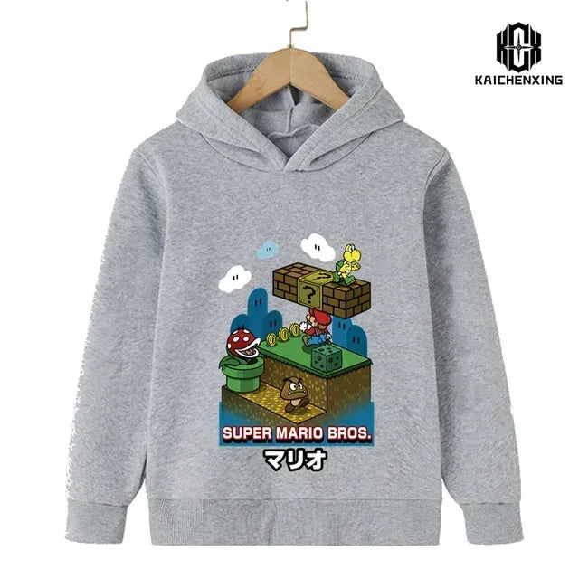 2024 New Game Super Mario Bros. Top Fashion Children's Sweatshirt Casual Cute Children's Hoodie Boy Girl Top Spring and Autumn