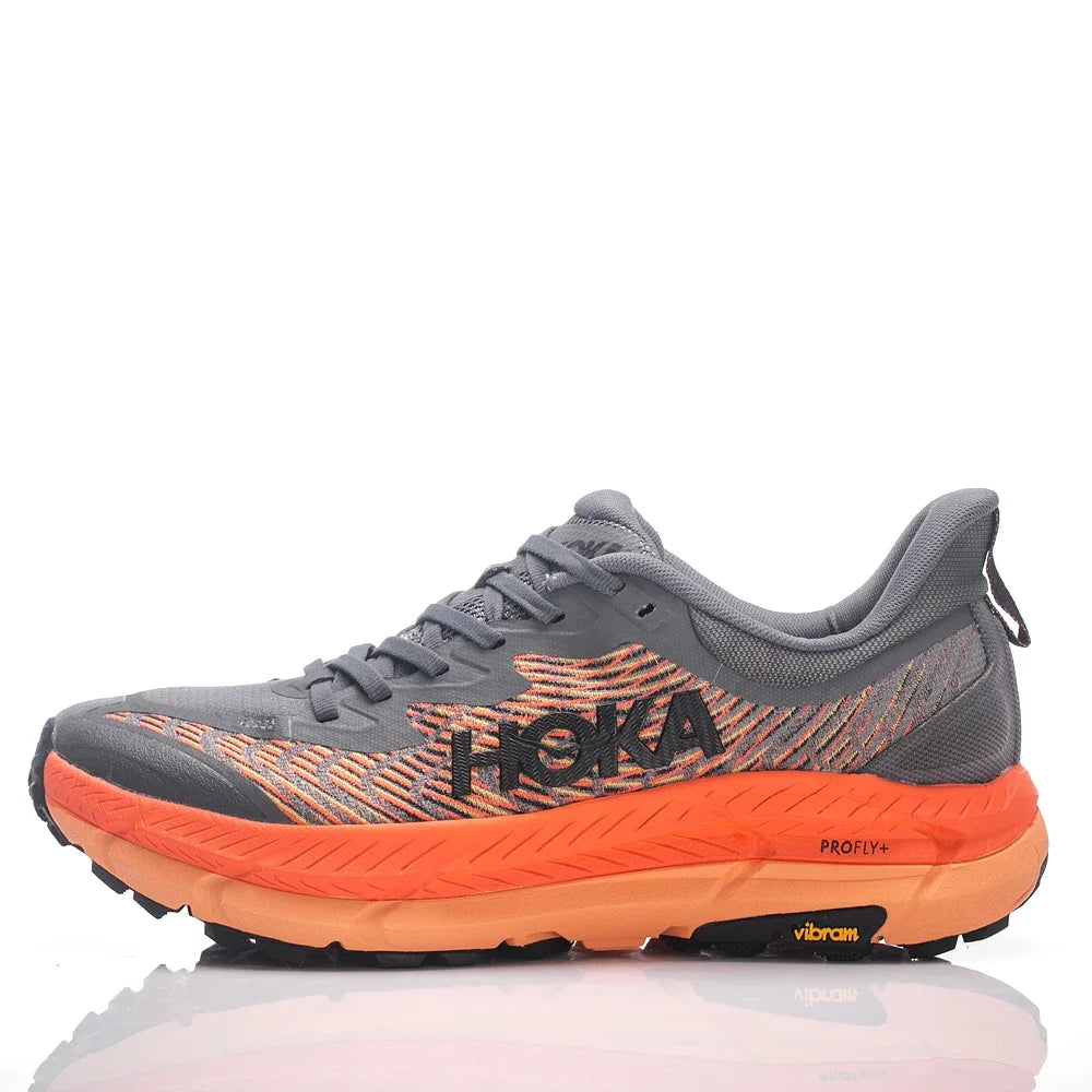 HOKA Mafate Speed 4 Women and Men Golden Lake Blue Non-slip Wear-resistant Lightweight Mesh Casual Sneakers Shoes