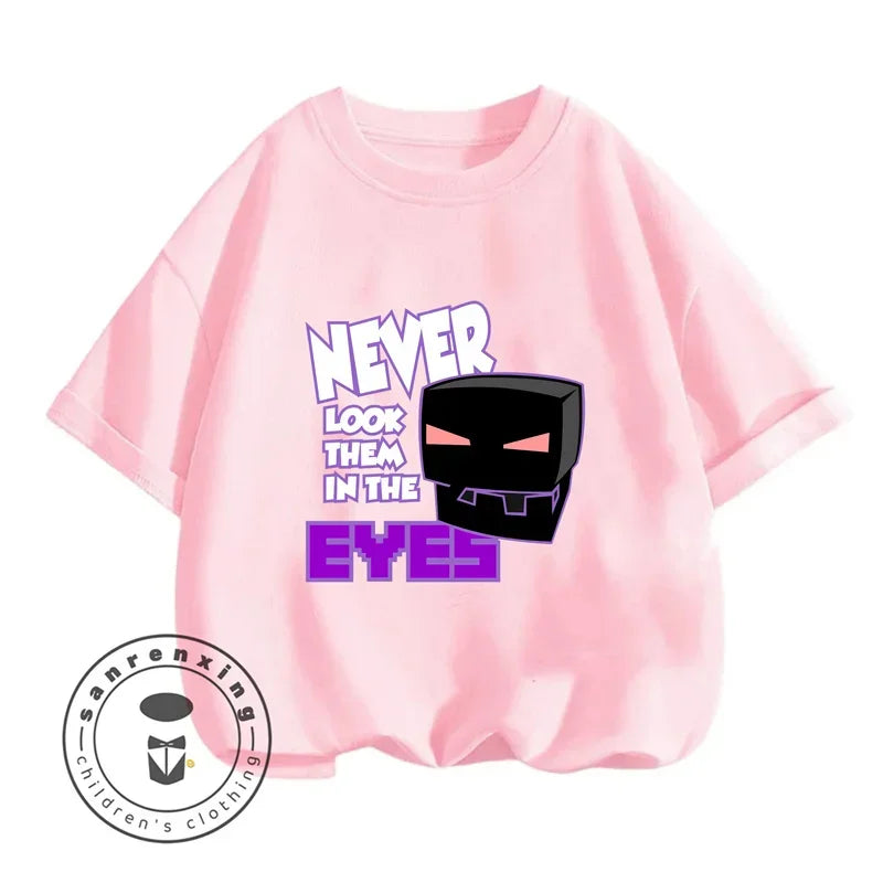 Minecraft New Summer Kids Clothes For Children Kawaii Cartoon Printed Baby Tops Cute Boys Girls Short Sleeves T-shirts