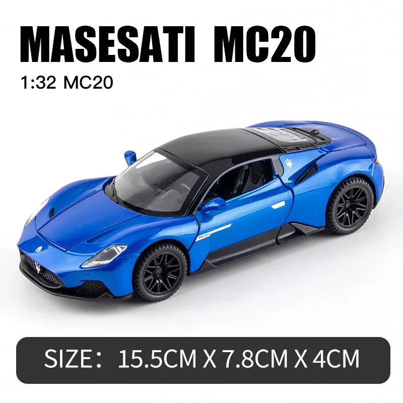 1:32 Maserati MC20 Coupe Alloy Sports Car Diecast Miniature Metal Car Simulation Sound ＆ Light Toy Car For Boys Fast And Furious