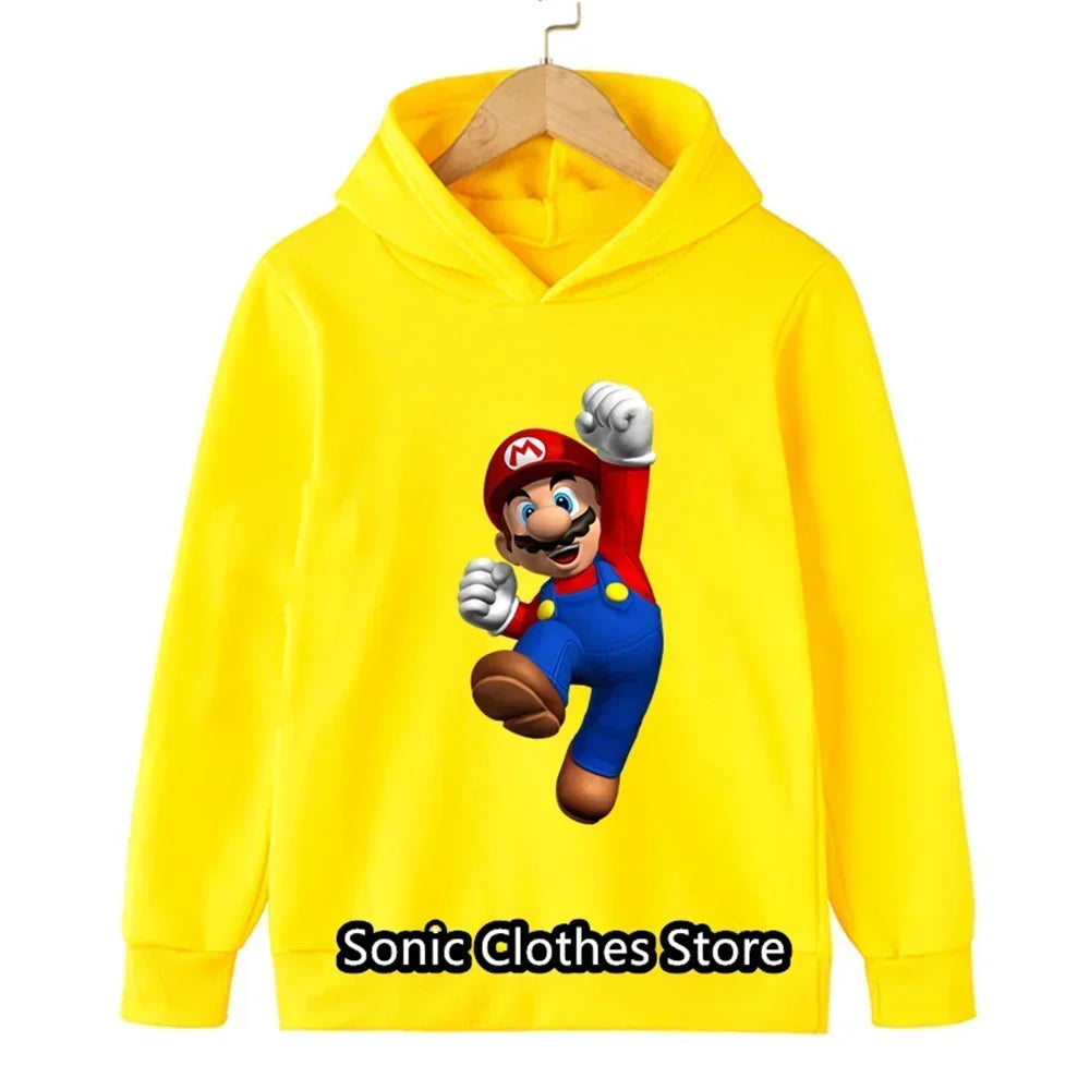 Children Super Sonic Hoodie Kids Sweashirt Boys Long Sleeve Game Clothes Harajuku Baby Cartoon Spring Autumn Narutoes Tops