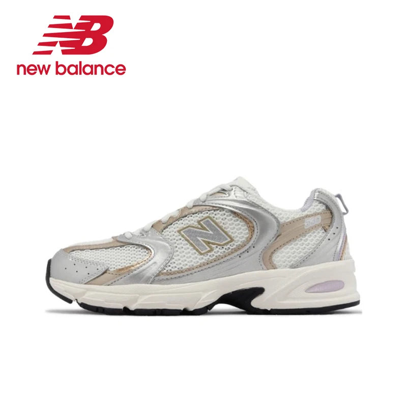 Original New Balance NB 530 Classic Vintage Mesh Fabric Faux Leather Casual Men's and Women's Running Shoes White Silver MR530SG