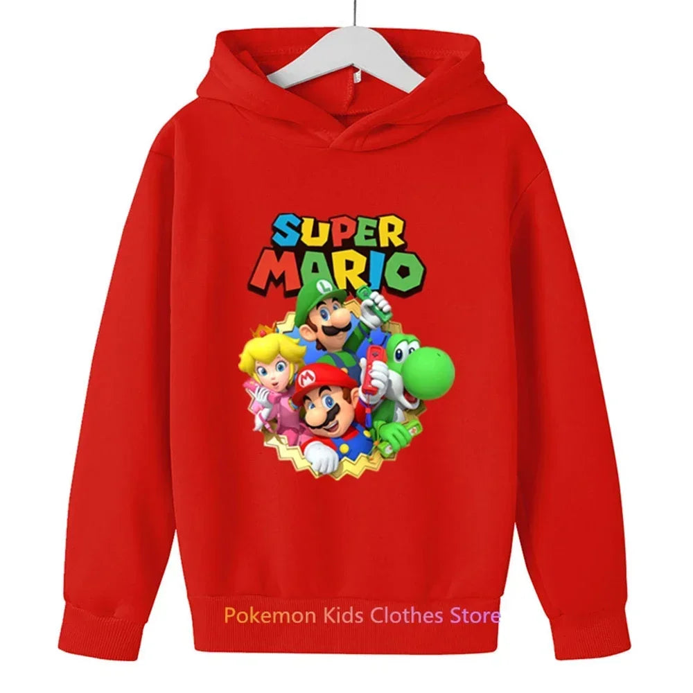 3-12 Years Old Children's Super Mario bros Children's Clothing Autumn Baby Sweater Print Pokemon Girls Pullover Boys