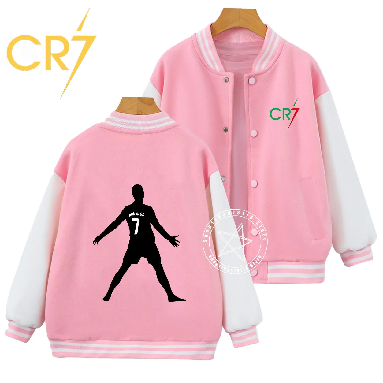 Autumn winter children handsome C Ronaldo personality print comfortable boys girls casual fashion kid thick baseball uniform