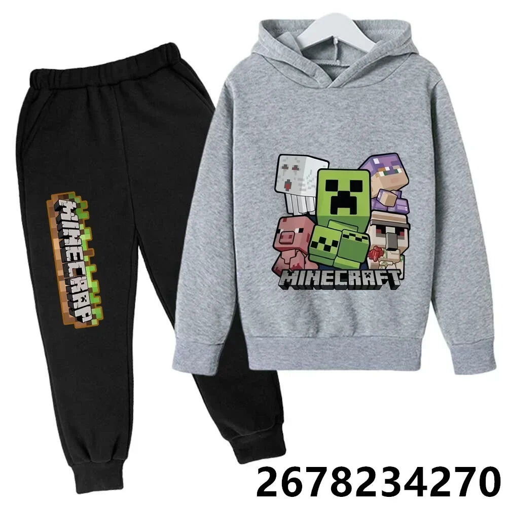 3 To 12 Years Old My Wonderful World Printed Hoodie + Sweatpants Birthday Kids Autumn Kids Anime Hoodie Boys Girls Clothing From