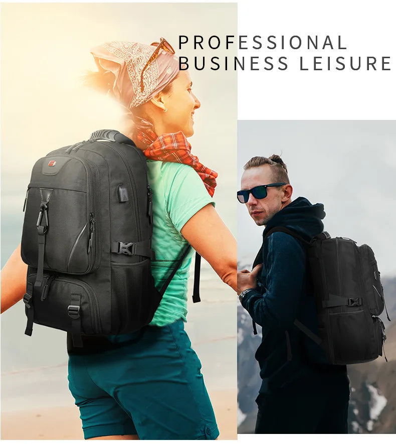 15.6/17.3" Travel Backpack Men Business Backpack School Expandable USB Bag Large Capacity Laptop Waterproof Fashion Backpack