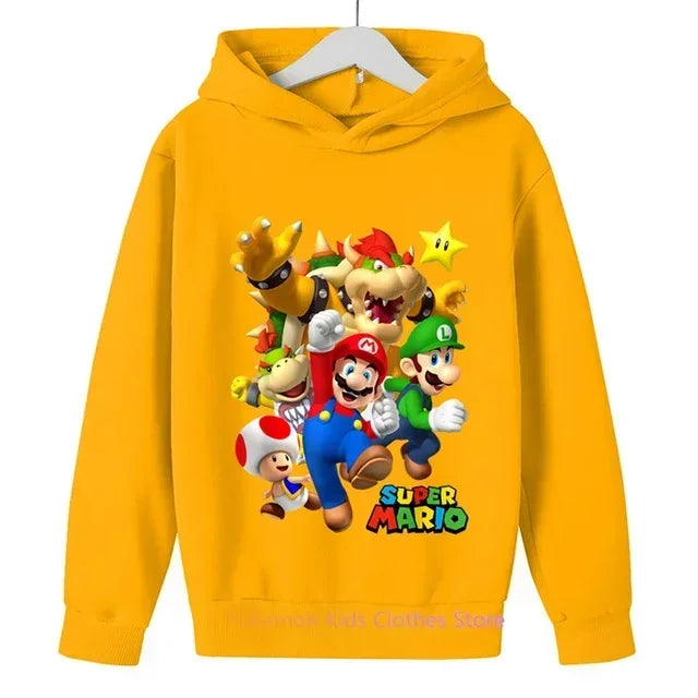 Fashion Children Game Super Mario Sweatshirt Baby Boys Girls Cartoon Pullovers Kids Autumn Clothes Mario bros Hoodies