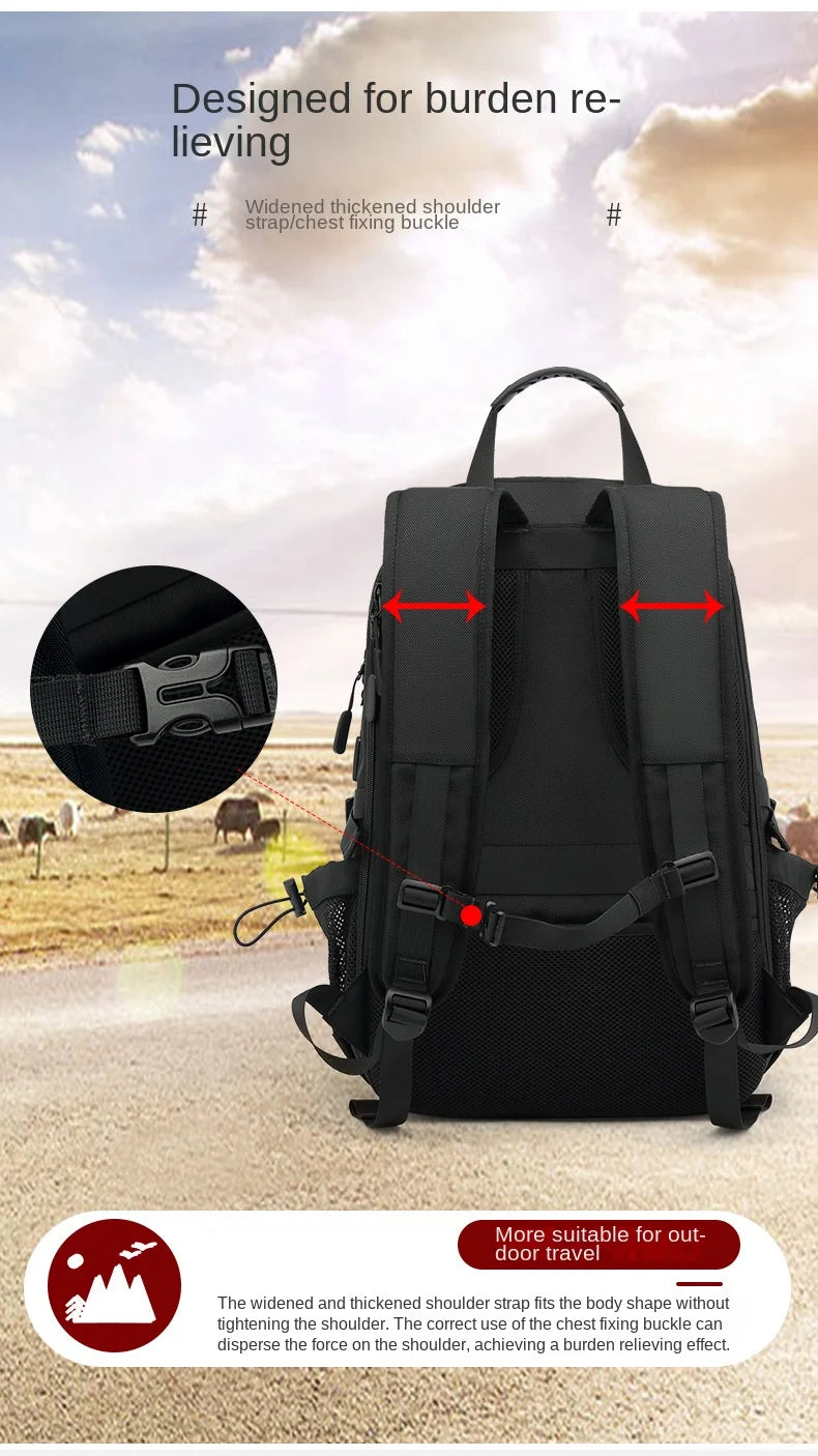 15.6/17.3" Travel Backpack Men Business Backpack School Expandable USB Bag Large Capacity Laptop Waterproof Fashion Backpack