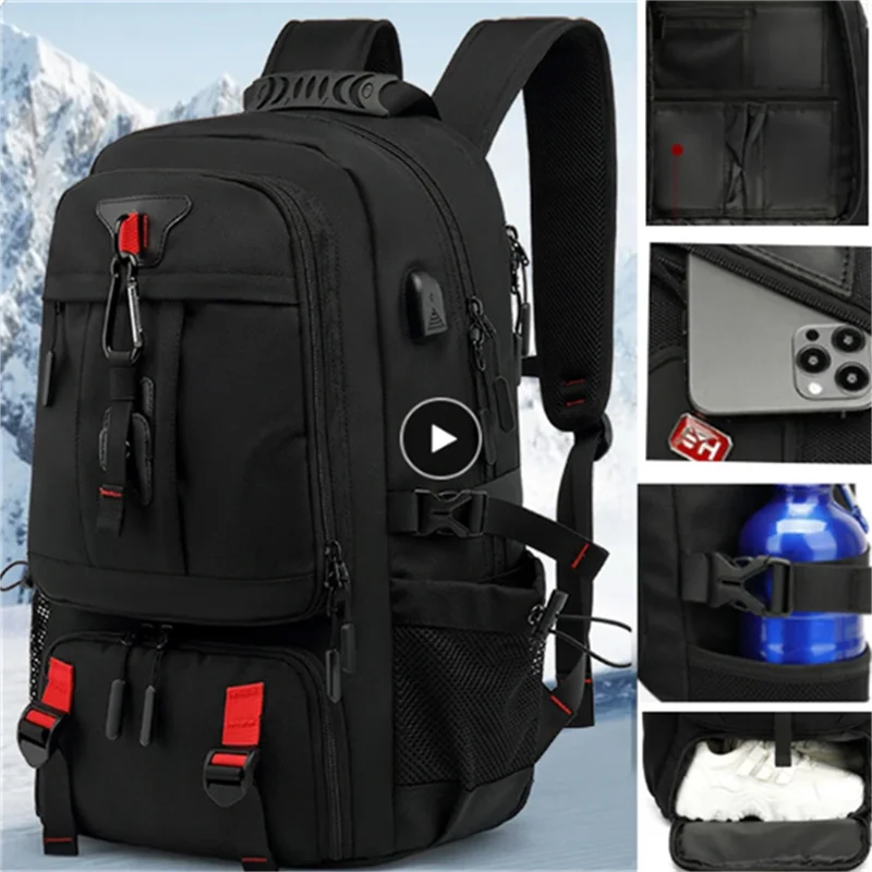 15.6/17.3" Travel Backpack Men Business Backpack School Expandable USB Bag Large Capacity Laptop Waterproof Fashion Backpack