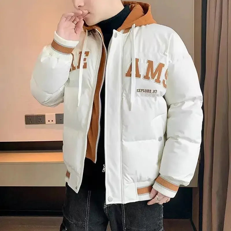 Warm Thick Men's Coats Winter Loose Casual Aesthetic Joker Work Male Hoodie Jackets On Offer Luxury Padding Cheap Clothes Cold